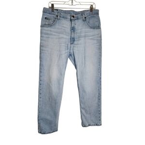 Wrangler Mens Premium Quality Straight Leg Light Wash Jeans 36x29 1096FXVBI Blue